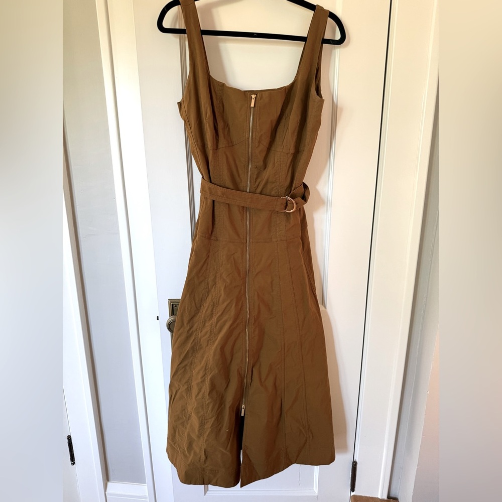 NWT Anthropologie Zip-Front Belted Midi Dress